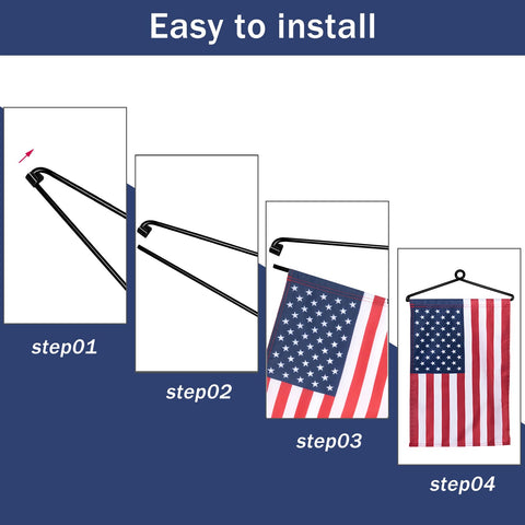 NQ steel flag hanger offers durable wall mounting for year-round decor.