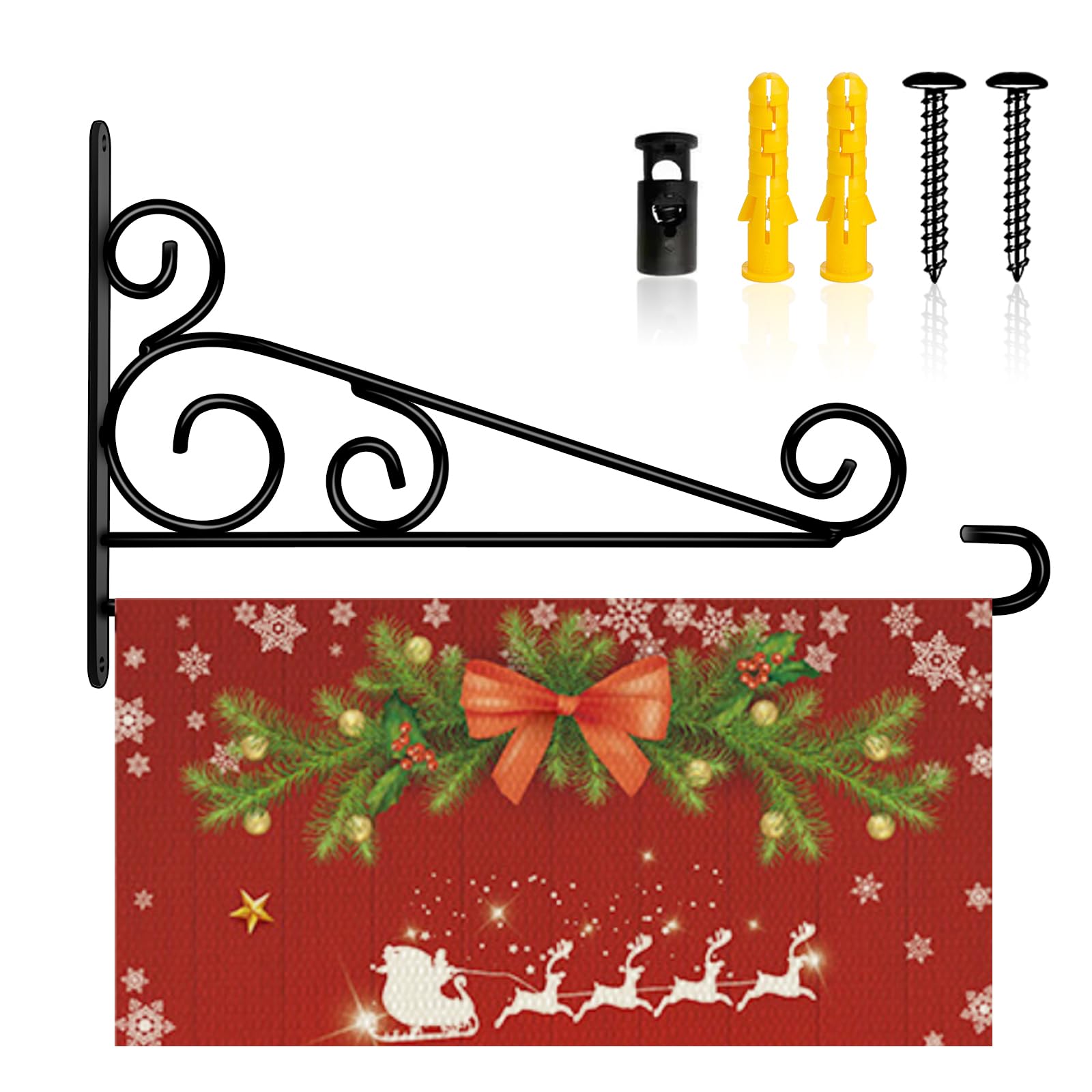 NQ garden flag hanger on wall, fits flags up to 13.4 inches