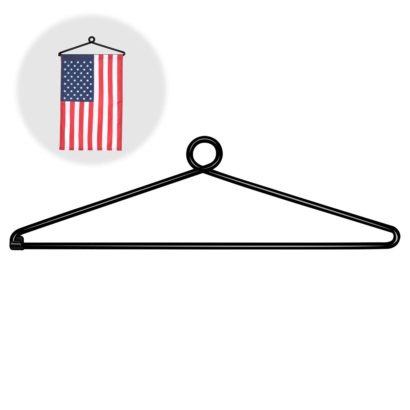NQ Garden Flag Hanger on wall for secure outdoor flag displays.