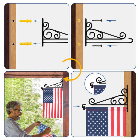Windproof stopper on NQ flag hanger keeps flag steady