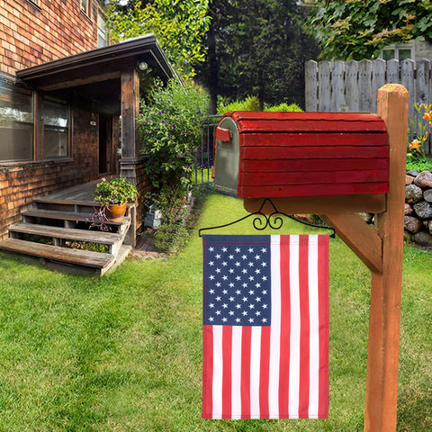 NQ Garden Flag Wall Hanger on door enables quick seasonal banners
