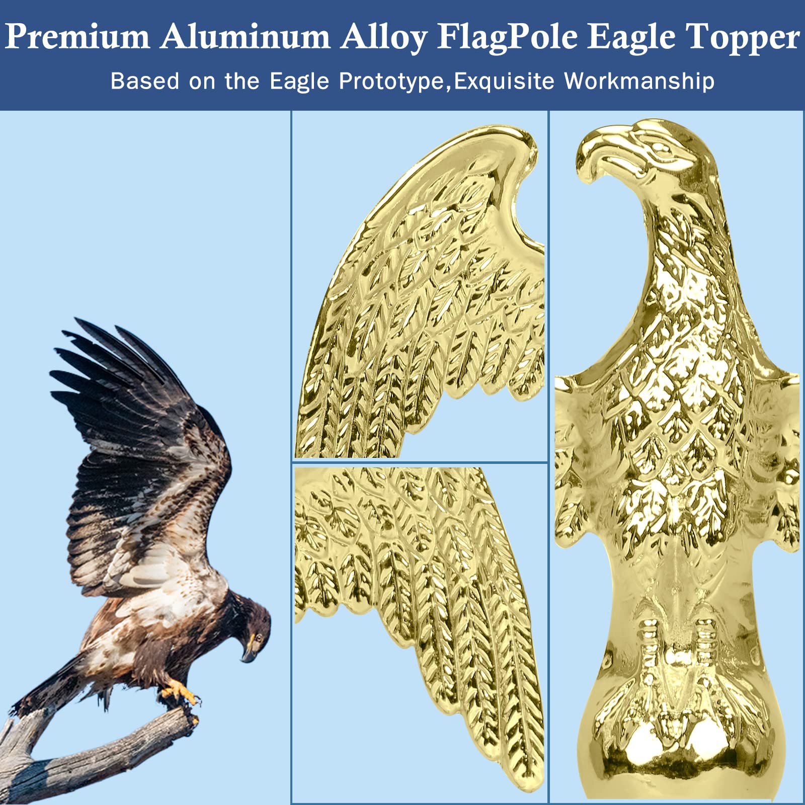 NQ eagle top fits flagpole trucks for easy upgrade.