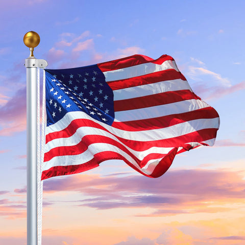 NQ gold finish ball topper on a flagpole adds premium shine and visibility.