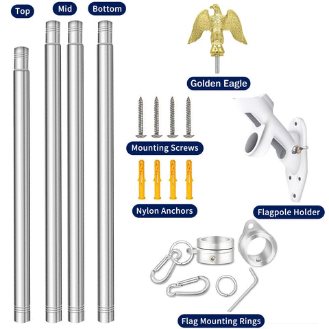 NQ outdoor flag pole kit displayed on porch garden ready for outdoor use