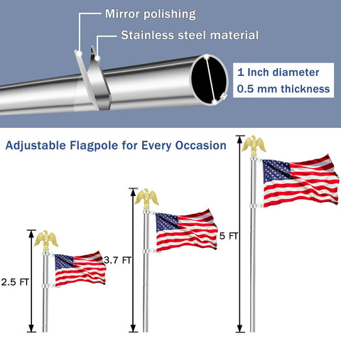 NQ stainless steel flag pole 1 inch diameter for sturdy outdoor display