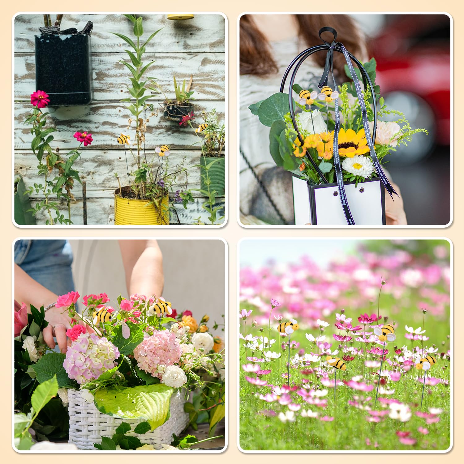 NQEUEPN 20-pack bee stakes offer flexible decorating options across spaces.