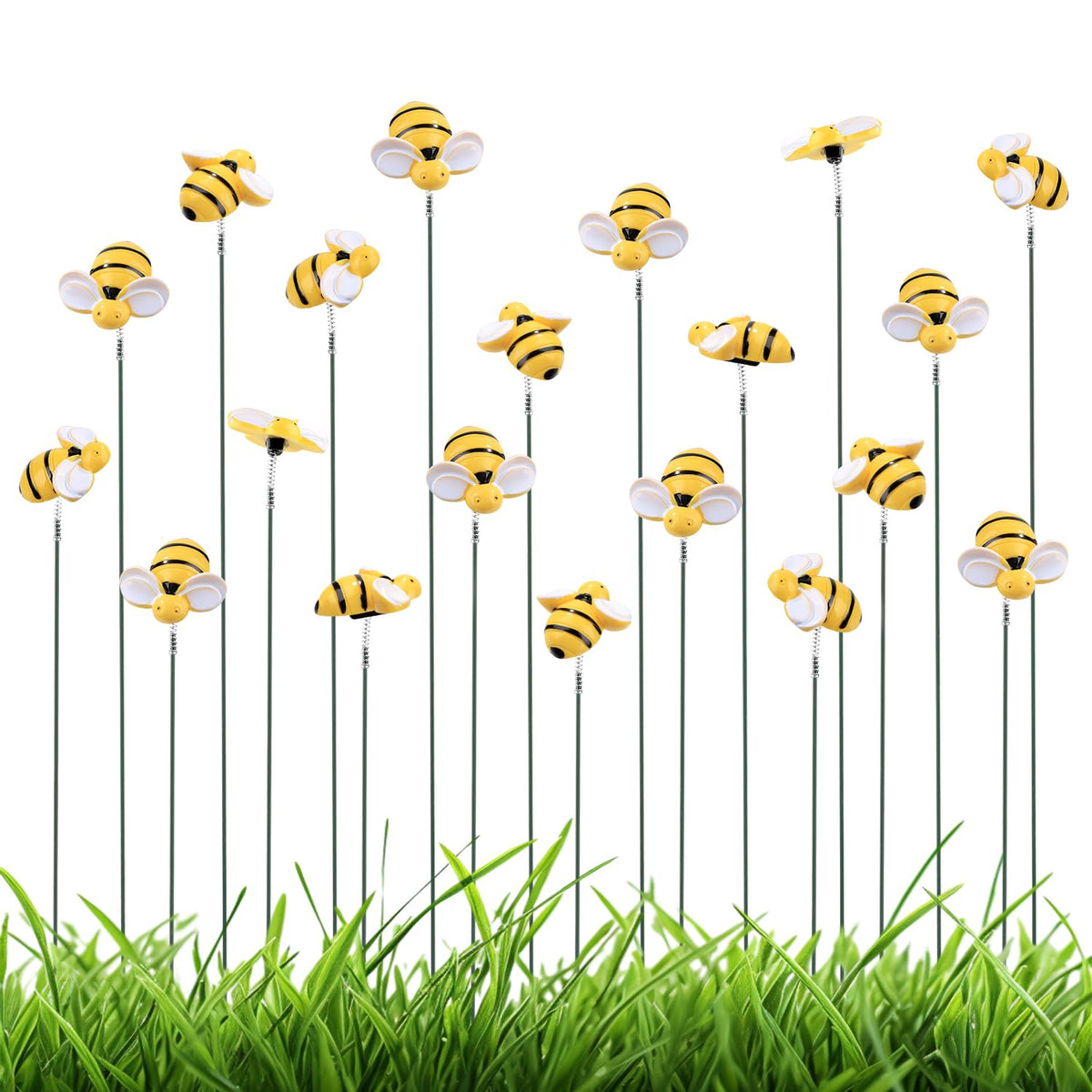 NQEUEPN bee garden stake in green-yellow enhances patios with vivid color.