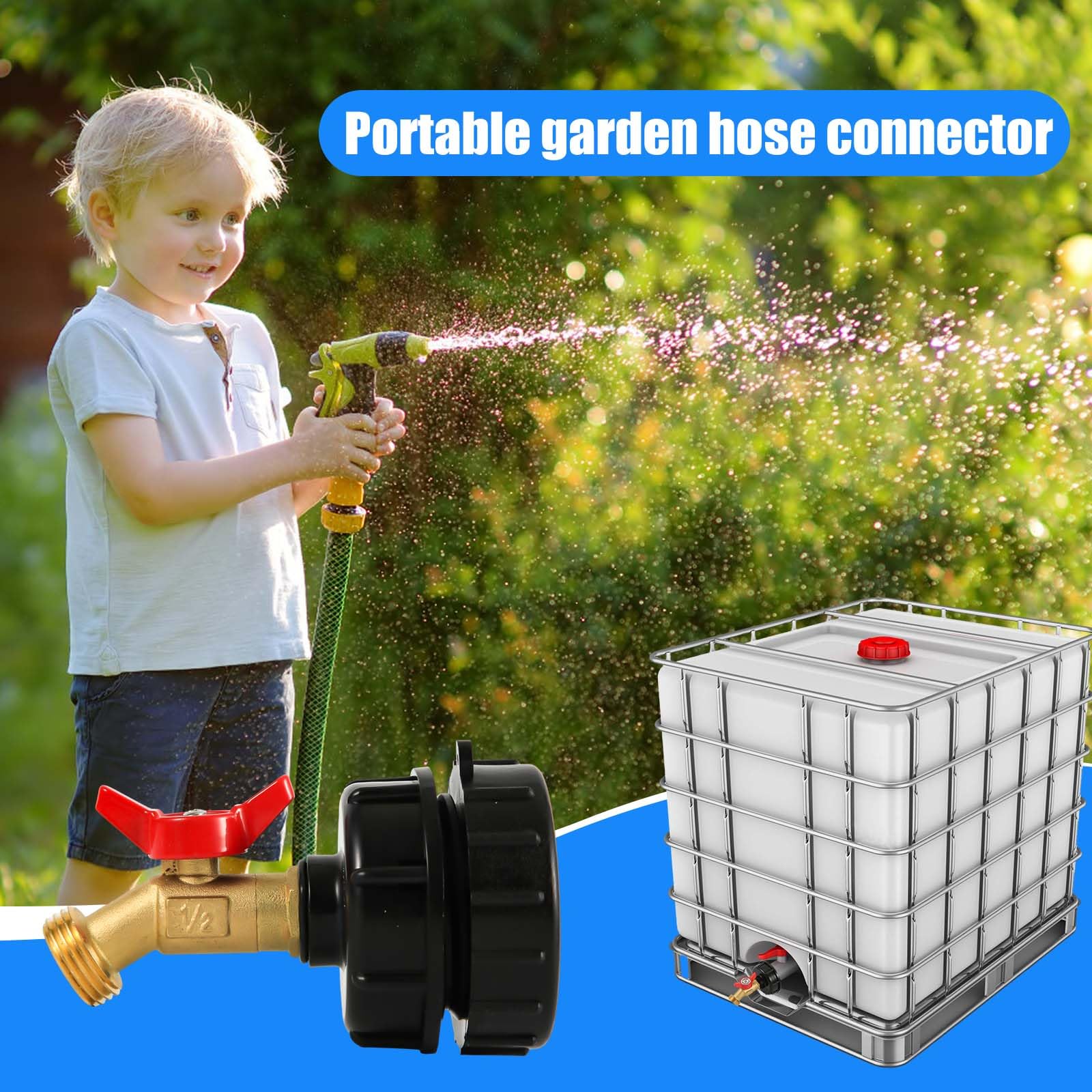 NQEUEPN brass-plastic construction ensures outdoor durability.