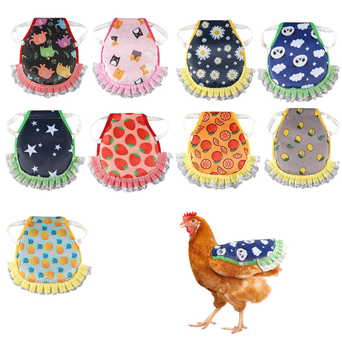 NQEUEPN 9-pcs chicken saddles pack for feather protection during mating.