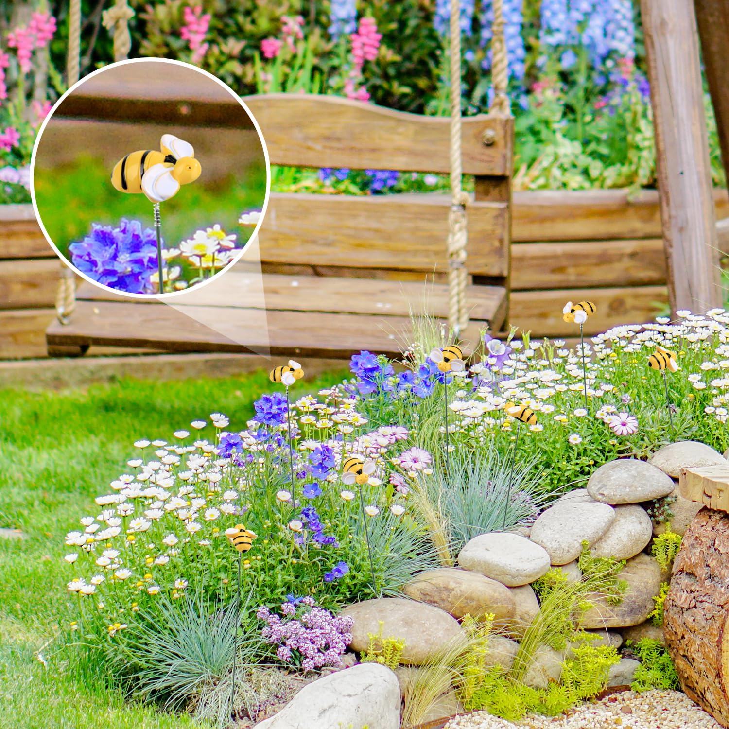 NQEUEPN courtyard bee decor stake creates eye-catching accent for entrances.
