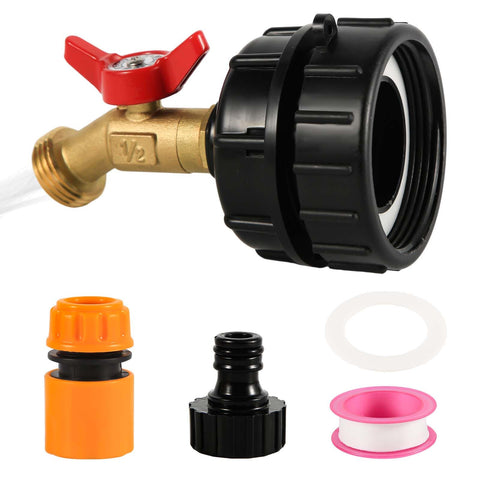 NQEUEPN IBC tote adapter with 2.44-inch fine thread for reliable water transfer.