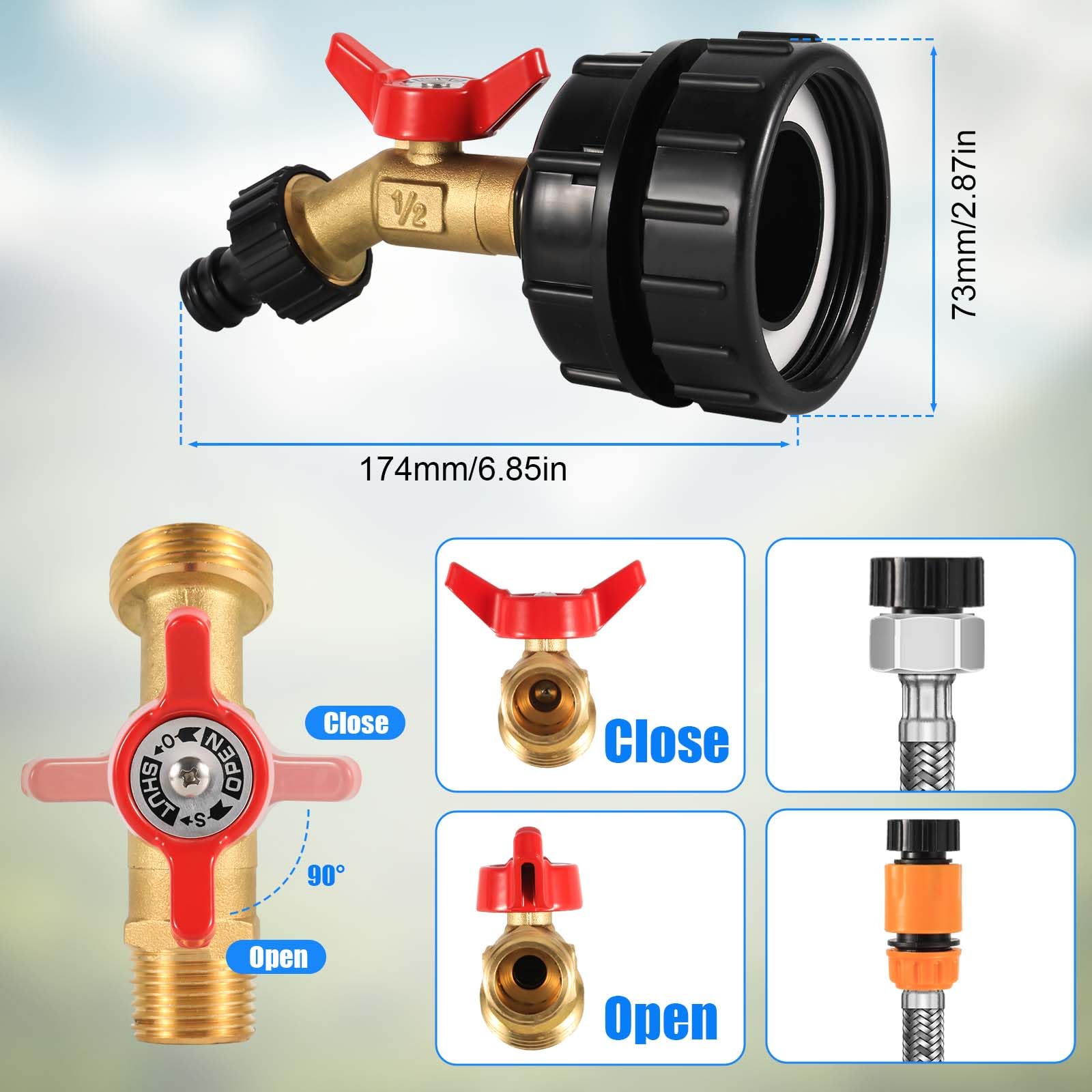 NQEUEPN outlet shut-off valve provides precise flow control.