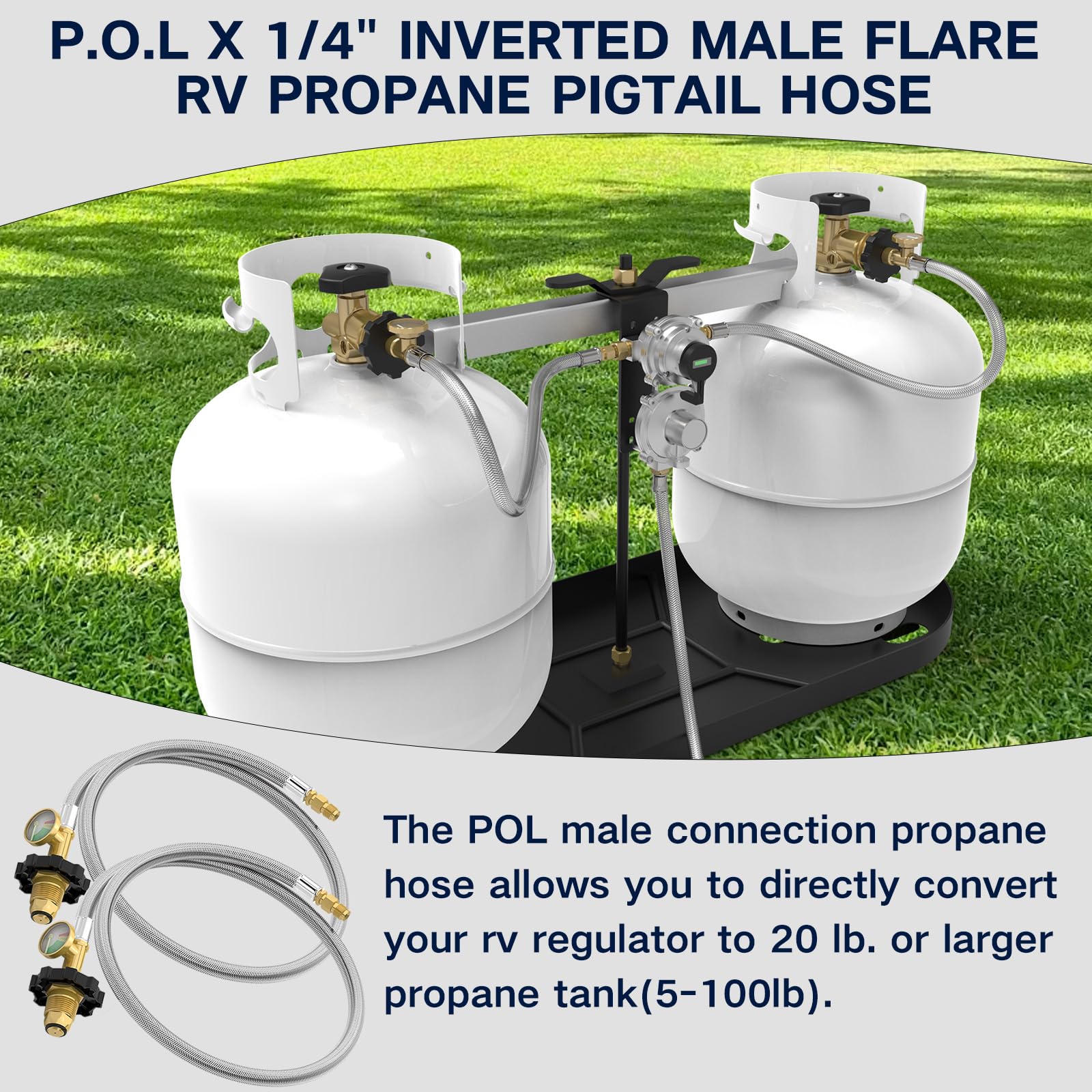 NQN 1/4 inch inverted flare end suited for RV connections and portable grills