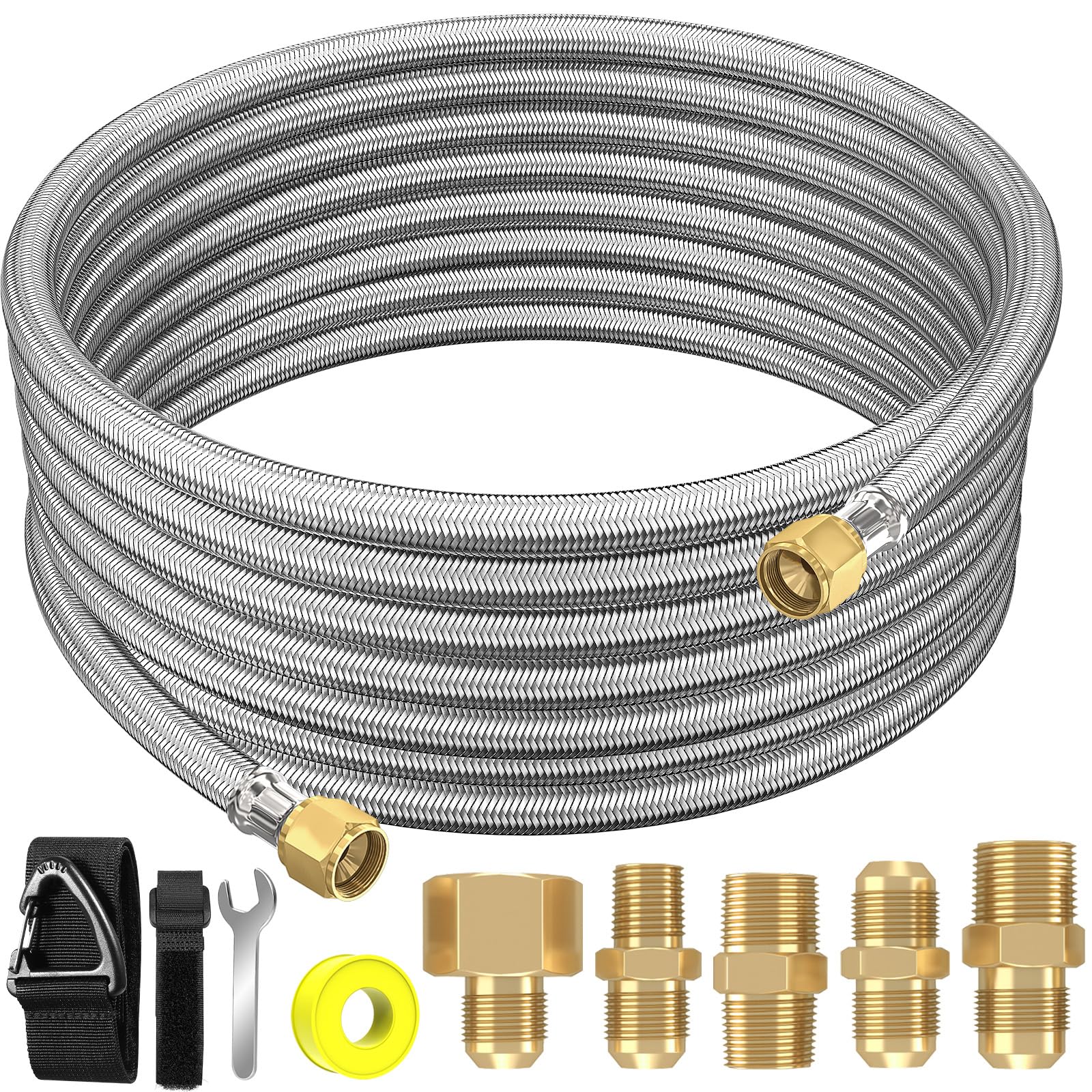 NQN 18ft propane hose assembly for flexible outdoor cooking setups.
