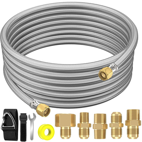 NQN 18ft propane hose assembly for flexible outdoor cooking setups.