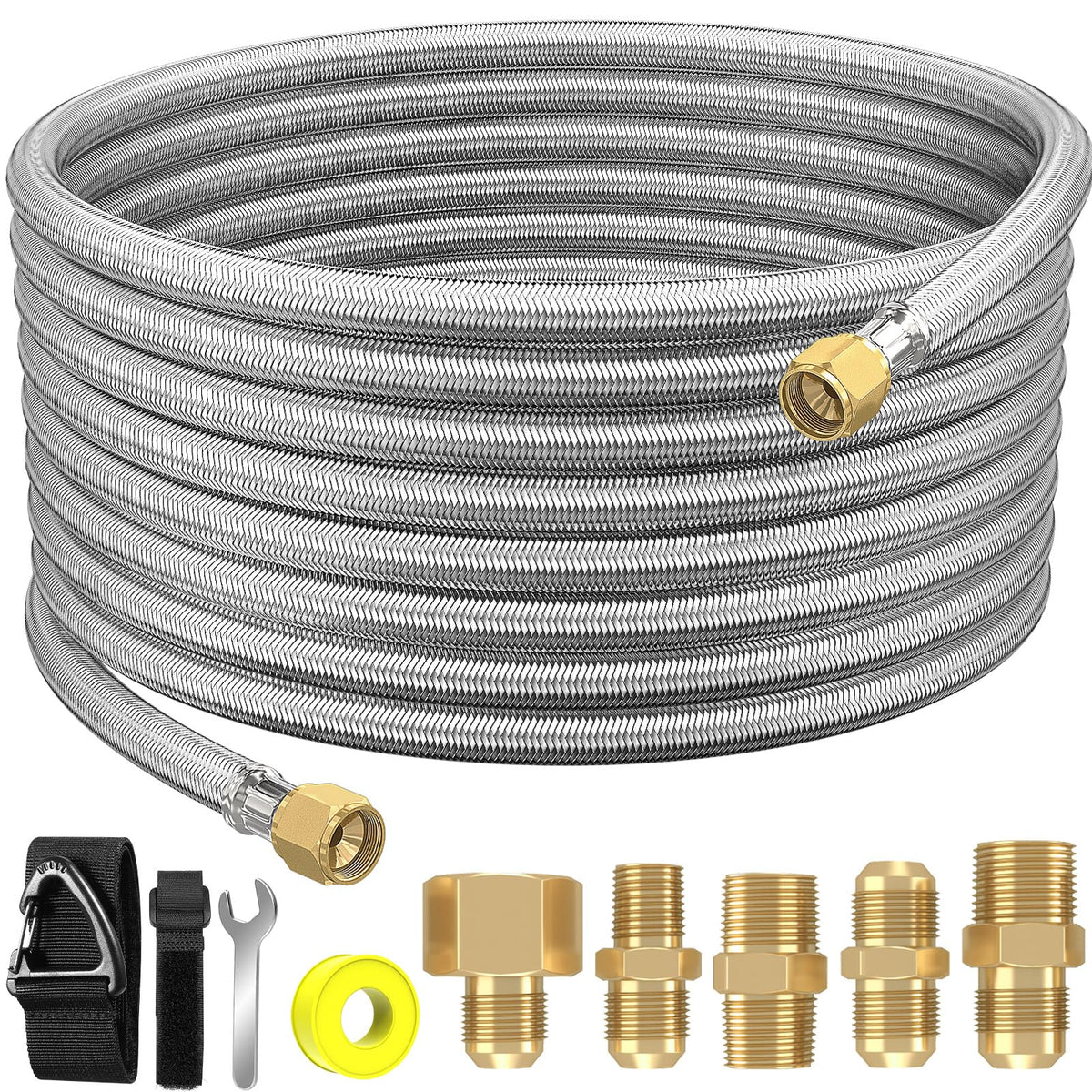 NQN 24 ft braided propane hose extension for flexible outdoor grilling
