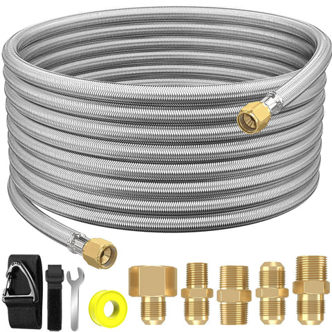 NQN 24 ft braided propane hose extension for flexible outdoor grilling