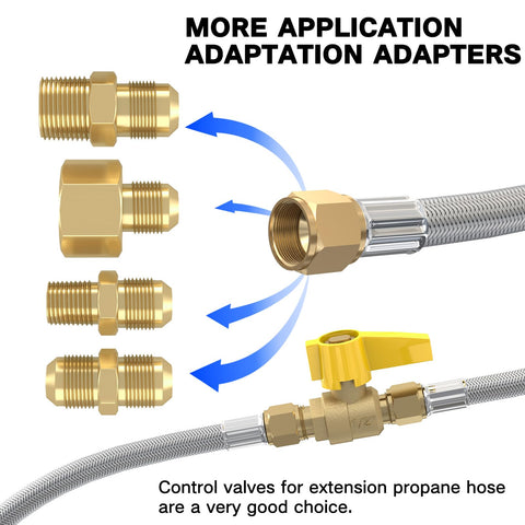 3/8 inch flare fittings suitable for common LP appliances