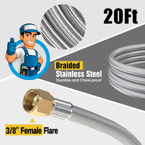 Ball valve switch included with NQN propane hose for flow control