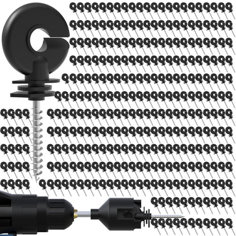 NQN electric fence screw-in ring insulator 300-pack ready for secure wire mounting.