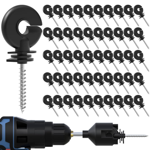 NQN electric fence screw-in ring insulator for secure fencing connections