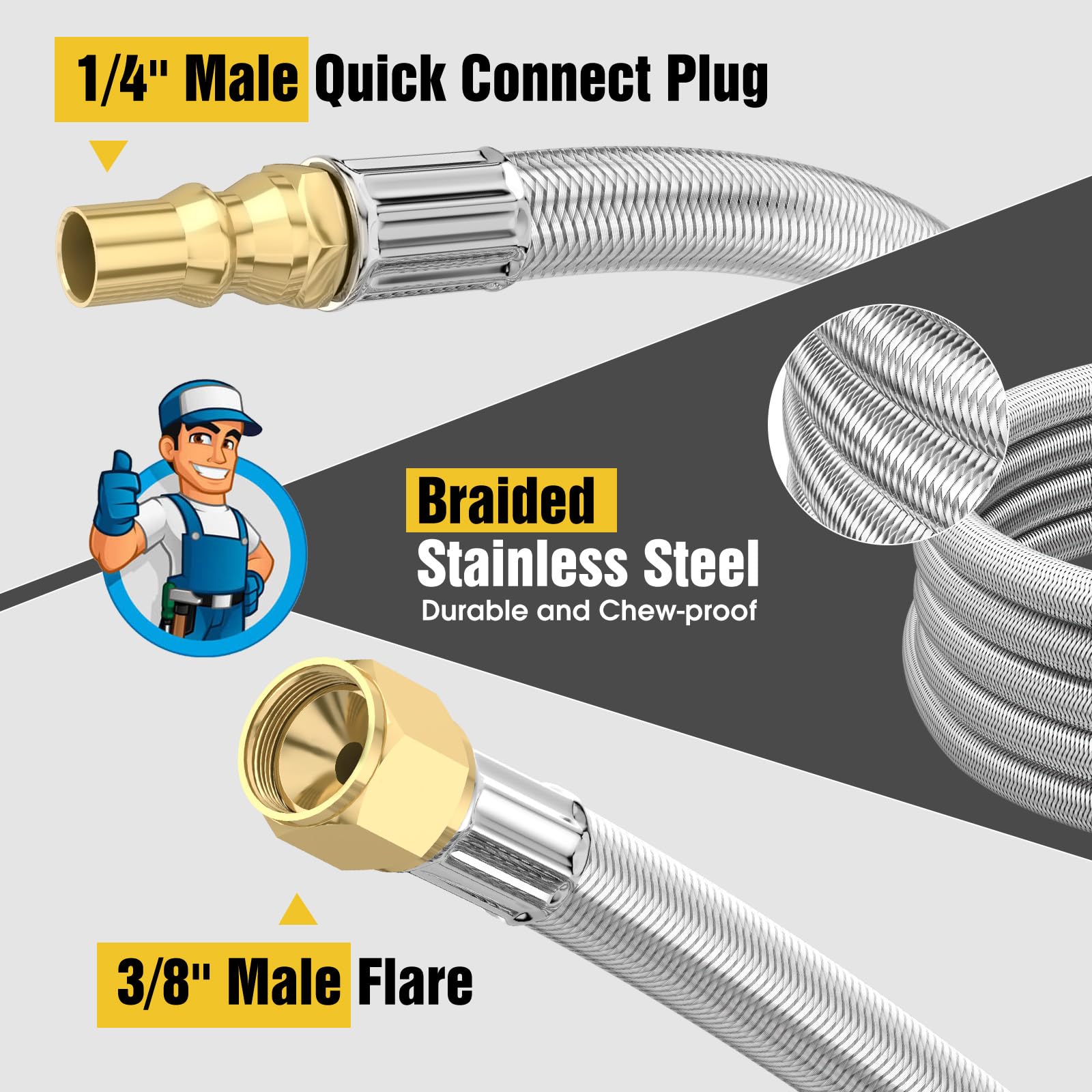 NQN 1/4 inch quick disconnect brass fittings for secure RV connections