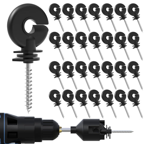 NQN screw-in ring insulator 30pcs, secure fence connections with minimal energy loss.