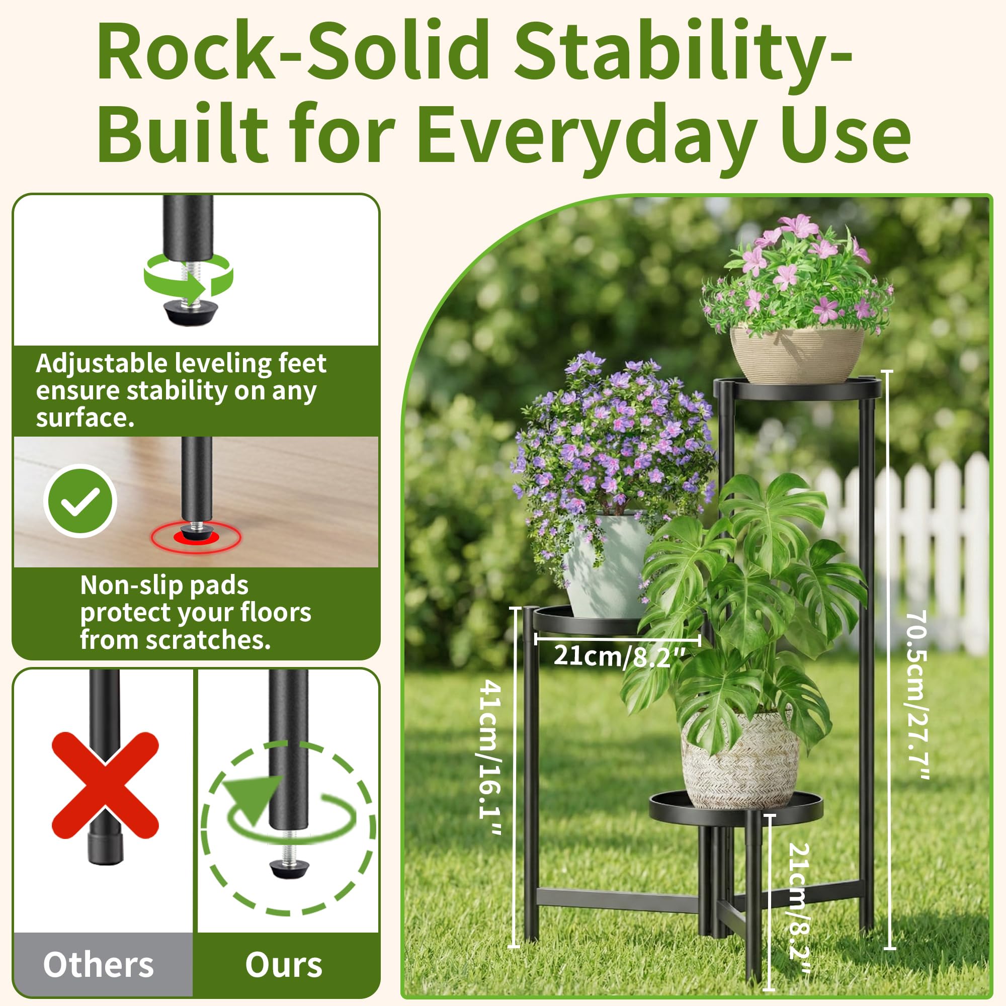 NQW Corner display plant stand built from durable wrought iron.