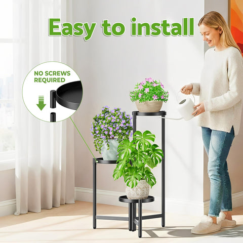 NQW 3-Tier Display Stand stabilizes pots with raised rims.