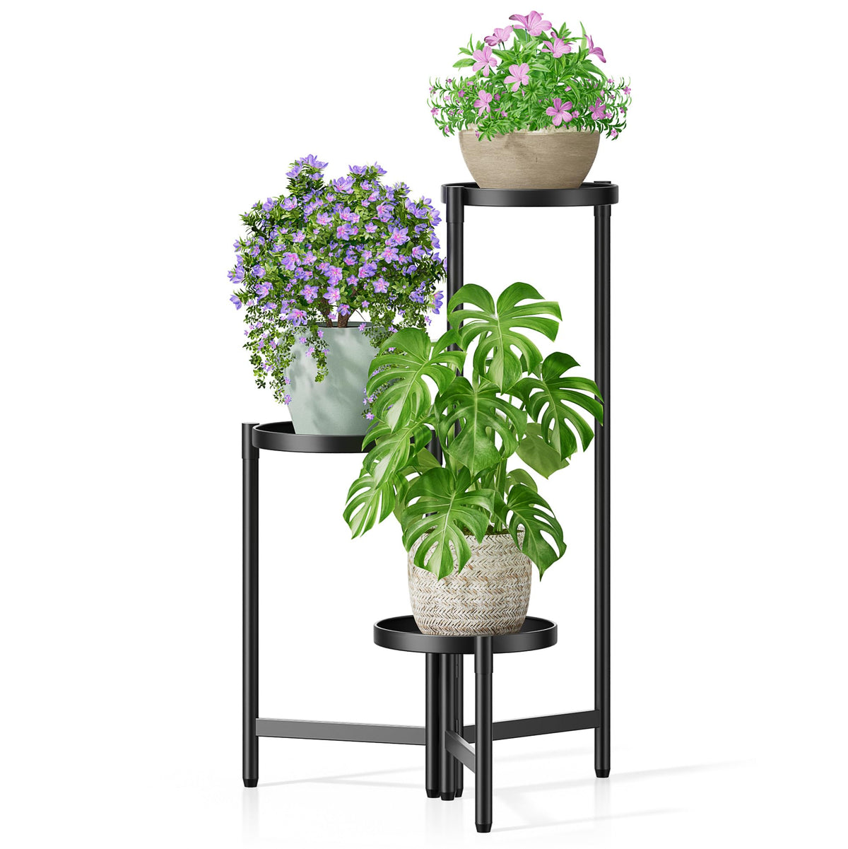 NQW 3-Tier Plant Stand folding tall rack for space-saving corner display.