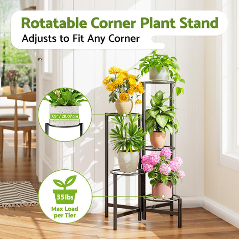 NQW 5-tier plant shelf displays multiple plants with even light exposure.