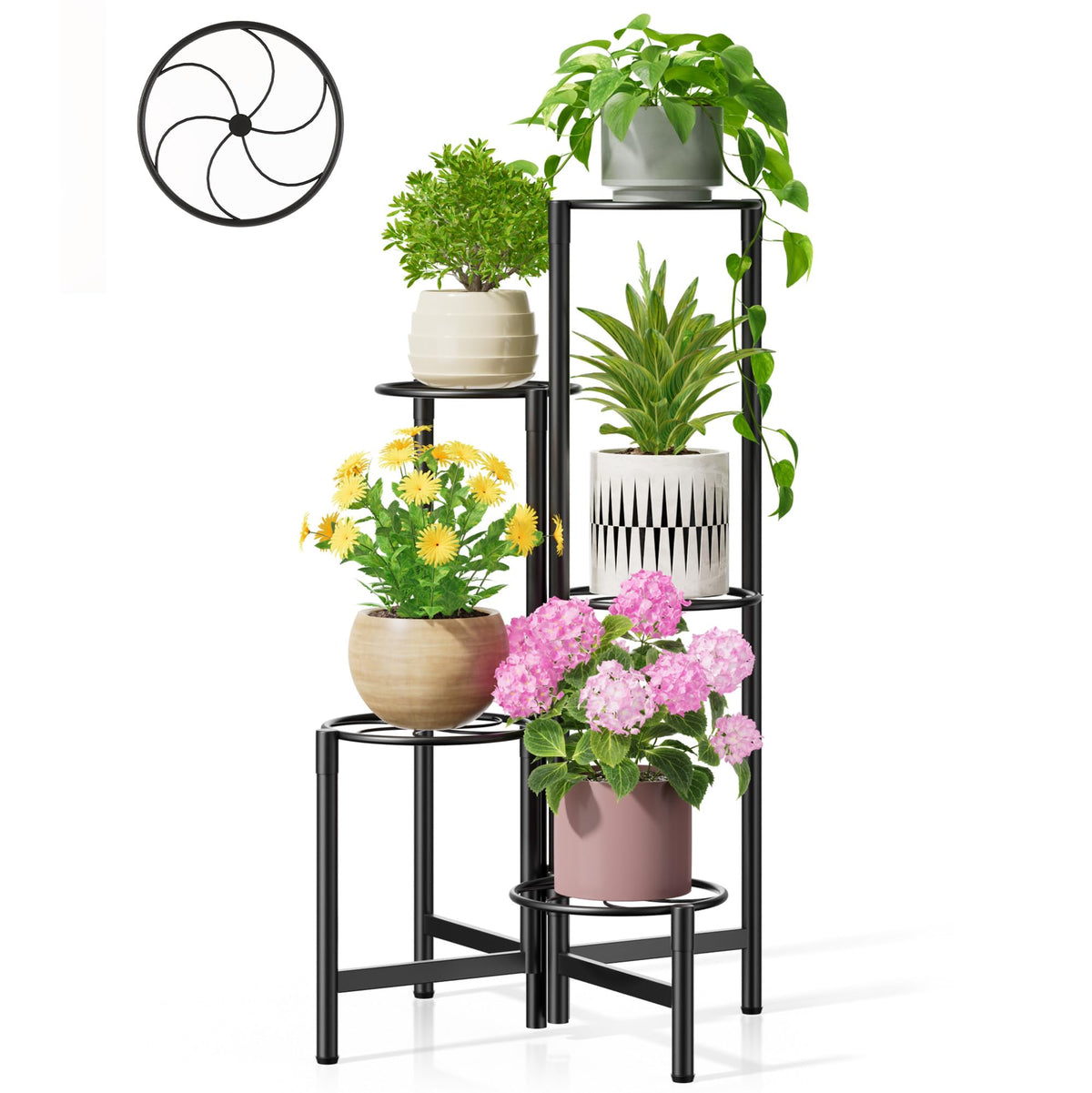 NQW Corner Plant Stand folding frame saves space and showcases greenery.