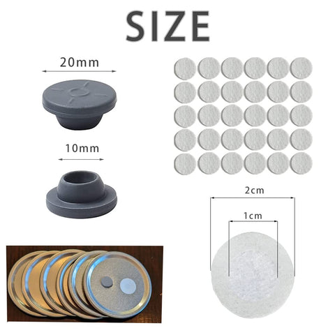 NRAMOOS synthetic filter sticker 20mm pack on jar lid improves airflow