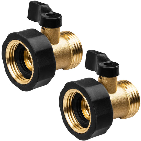 Nraxiot two-pack brass hose shut-off valves for durable garden control.