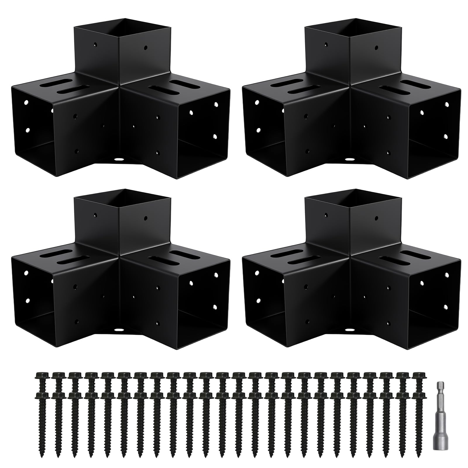 Nrspp 4x4 pergola bracket 3-way angle for sturdy corner supports