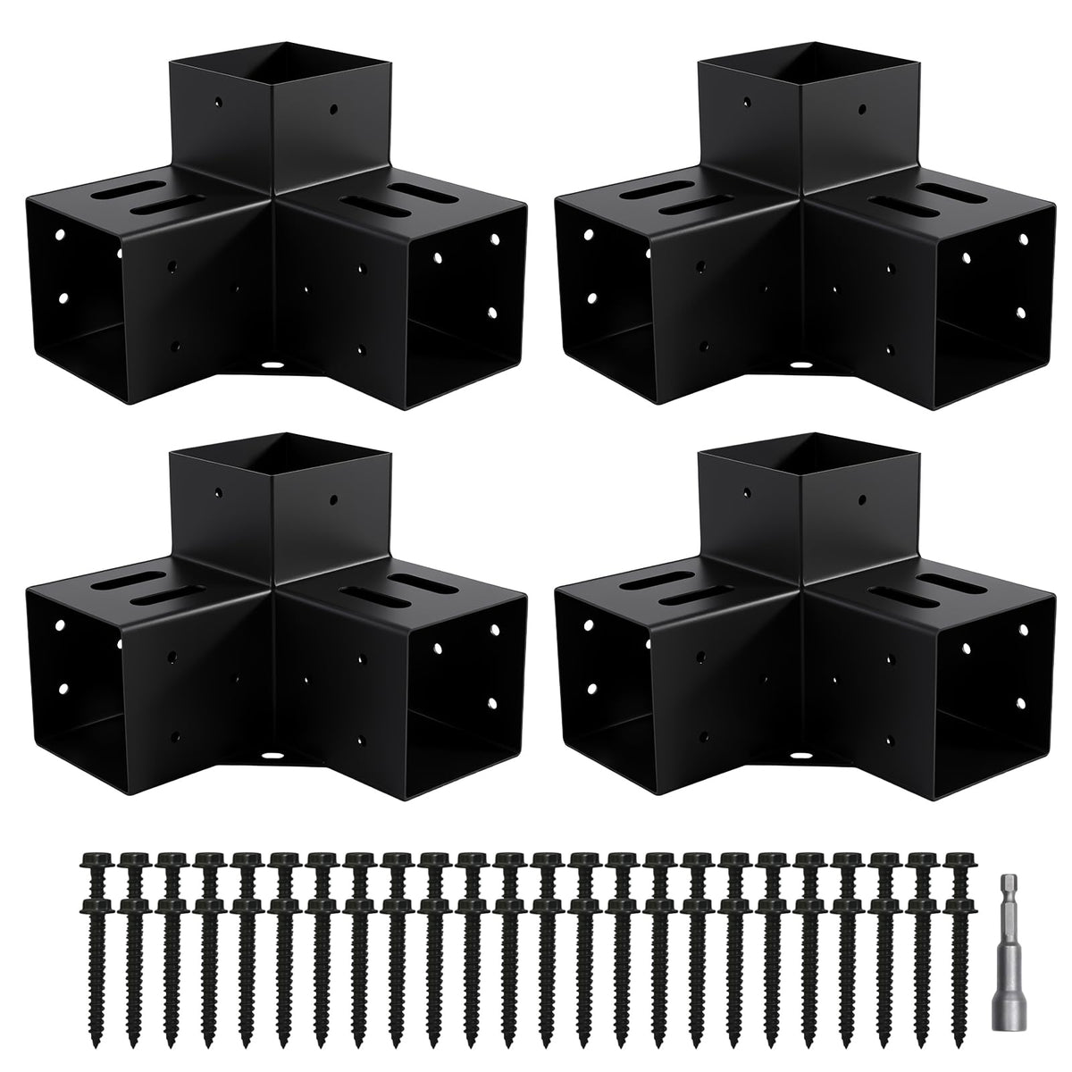 Nrspp 4x4 pergola bracket 3-way angle for sturdy corner supports