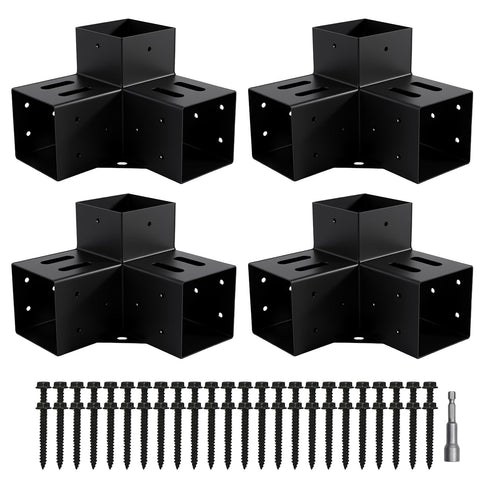 Nrspp 4x4 pergola bracket 3-way angle for sturdy corner supports