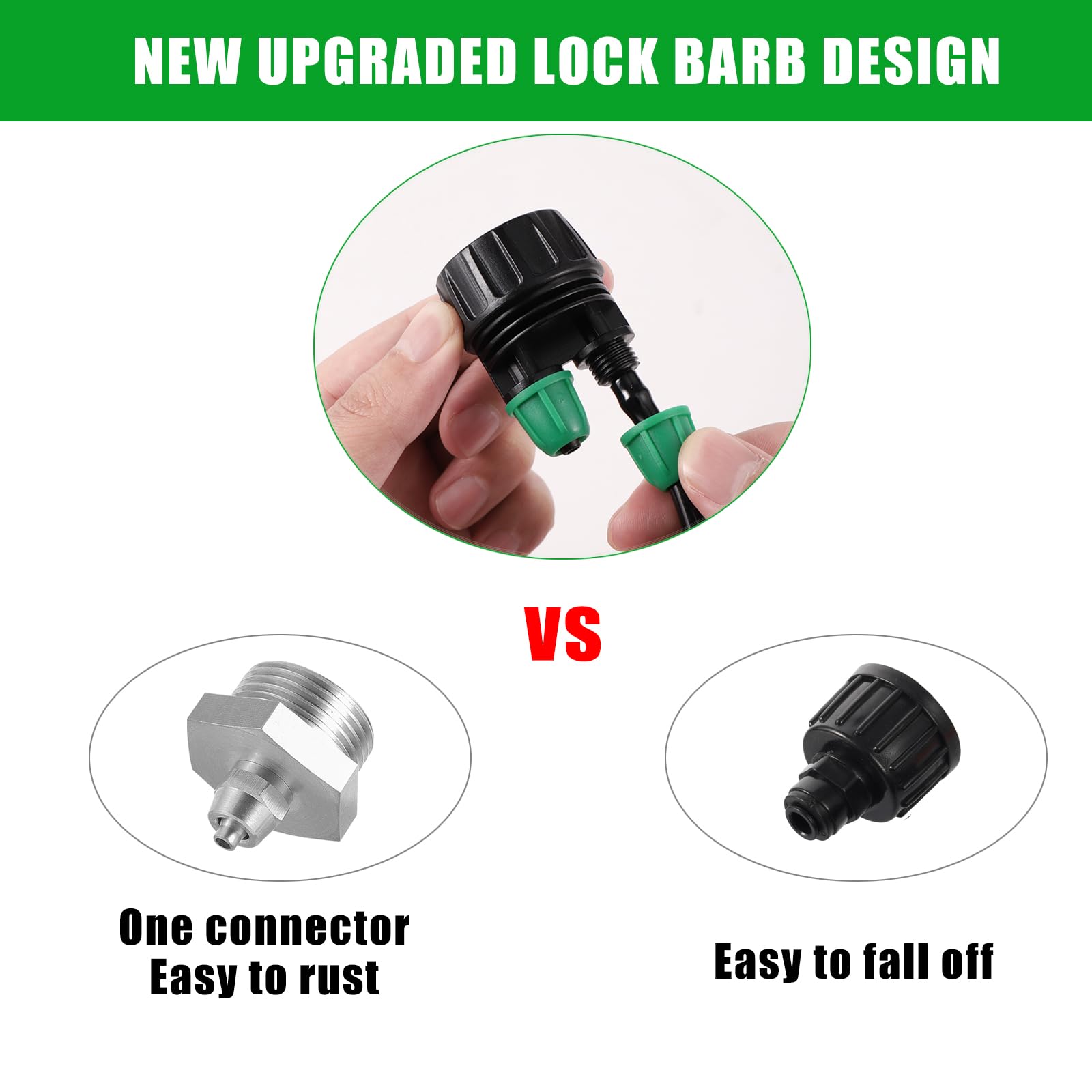 NRWRTY 5-pack barbed fittings simplify quick sprinkler connections
