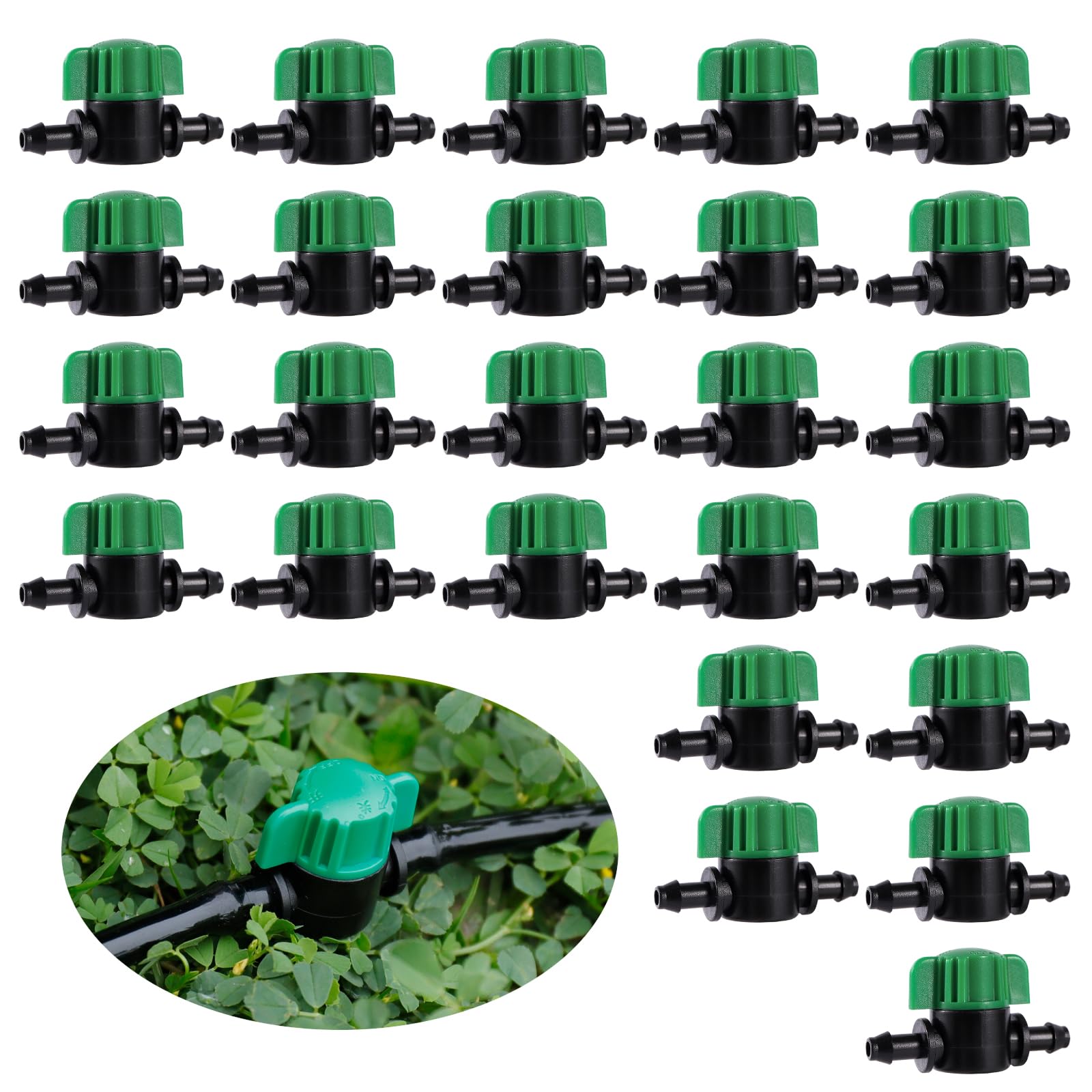 NRWRTY drip valves package for 25 barbed shut-offs compatible with 1/4 inch tubing