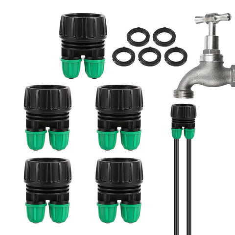NRWRTY garden hose adapter with lock-barbed design for secure 3/4 to 1/4 inch connections