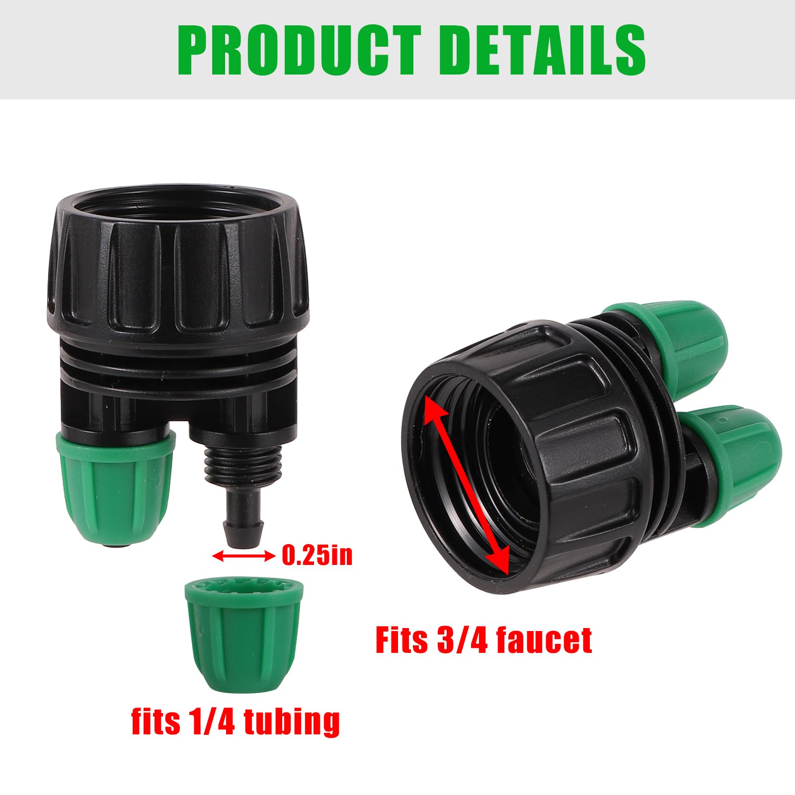 NRWRTY rain drip compatible adapter for standard 1/4 inch tubing