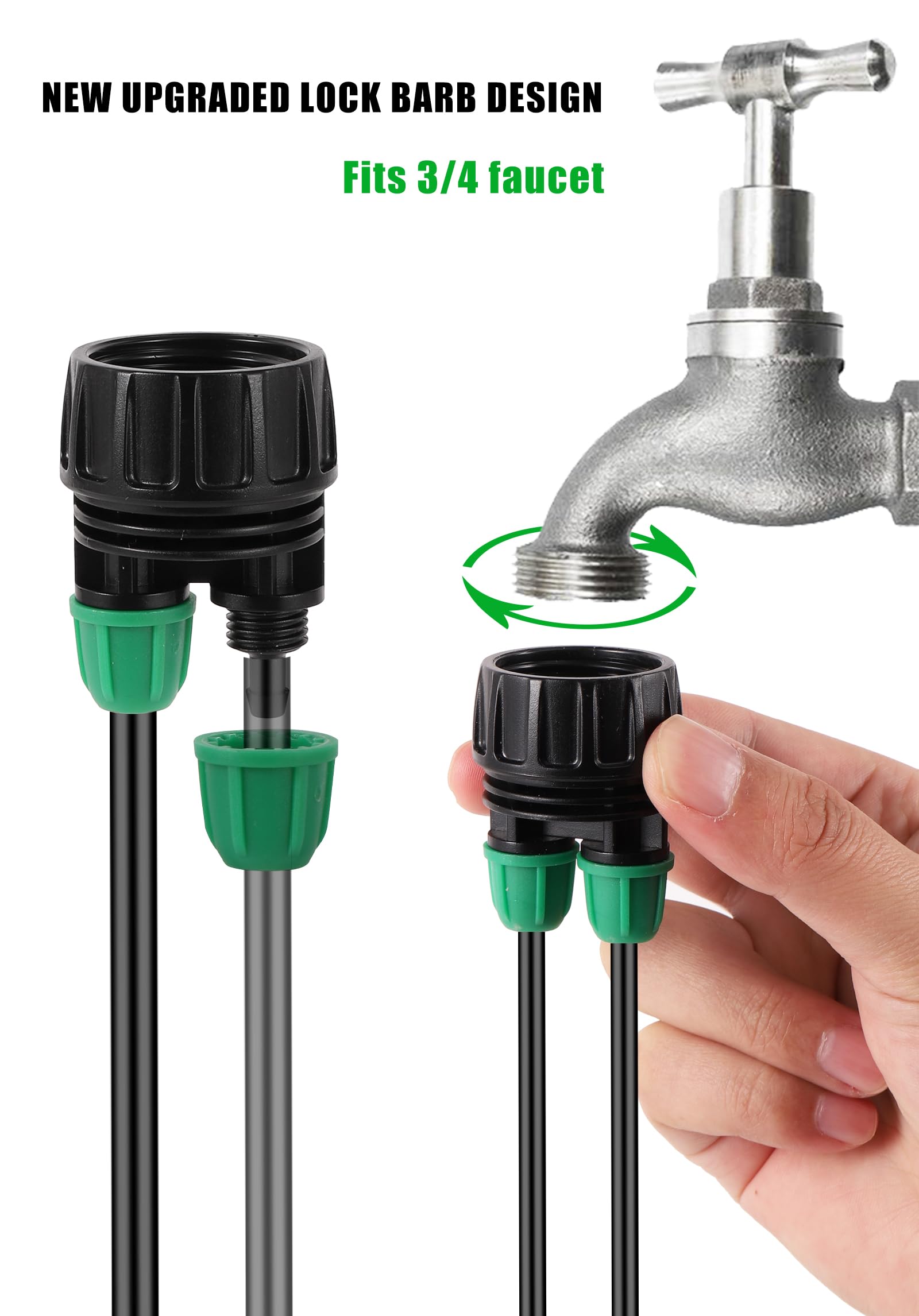 NRWRTY two-way connector fits 1/4 inch tubing for versatile drip irrigation