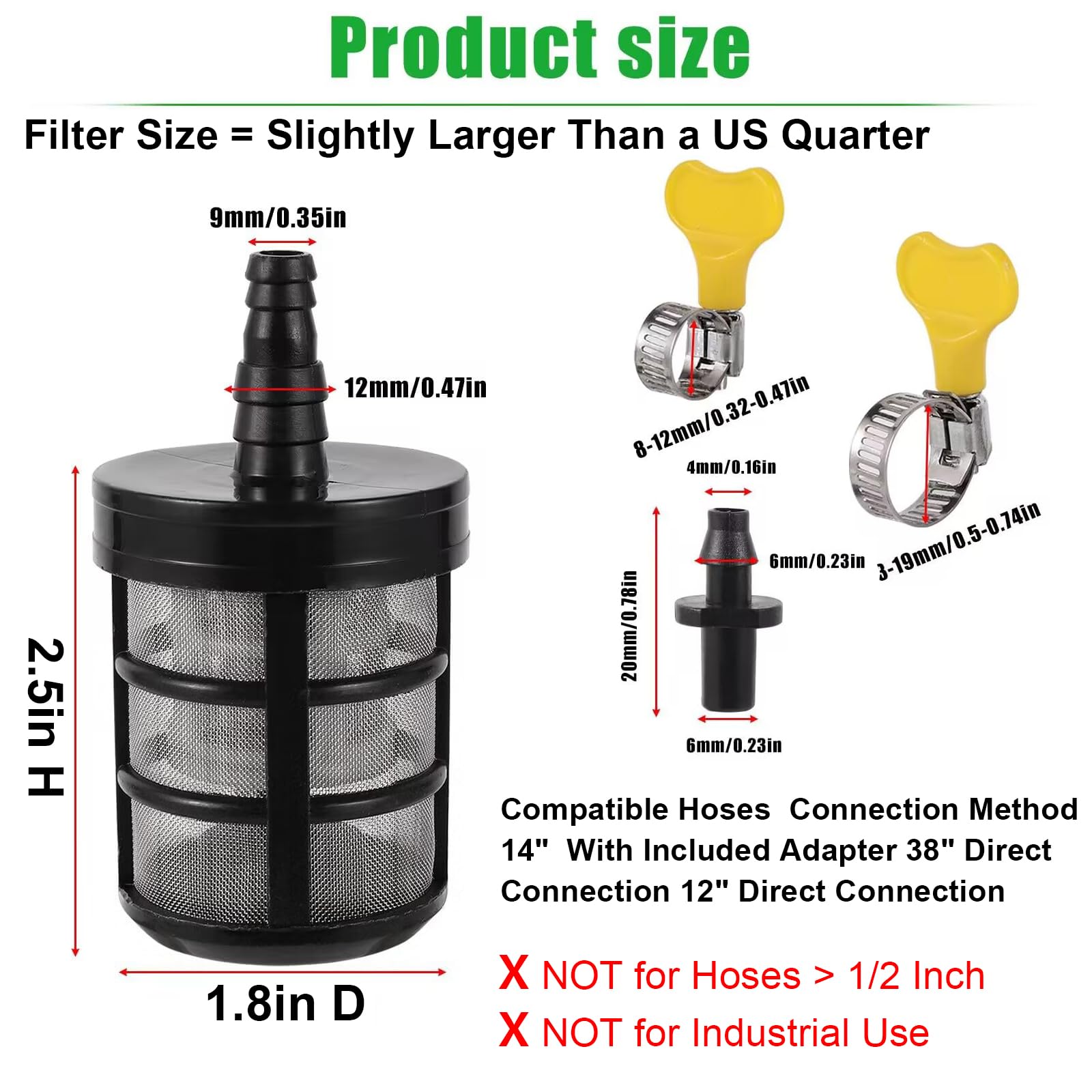 NRWRTY compact inline filter fits small hoses with efficient filtration