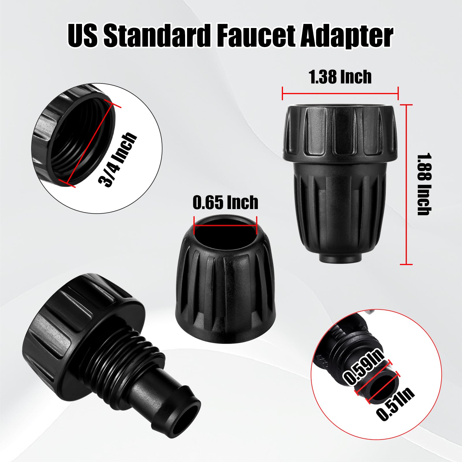 NRWRTY 3-4 to 1-2 inch adapter close-up enabling easy drip-line expansion.