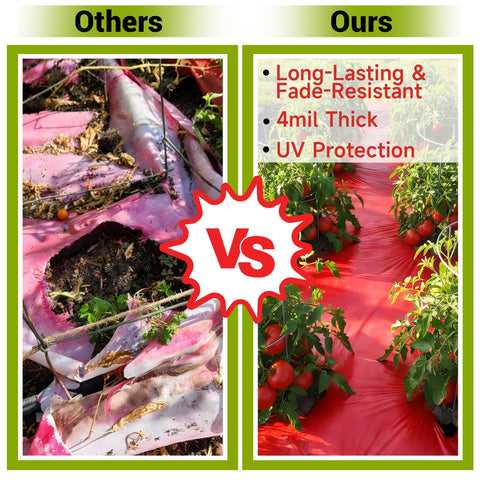 NRWRTY uv-stabilized 4mil mulch seen in sunlight for long-lasting outdoor use.