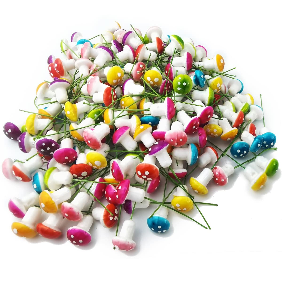 NSBELL foam mushroom green for colorful indoor fairy garden accents and pot decor.