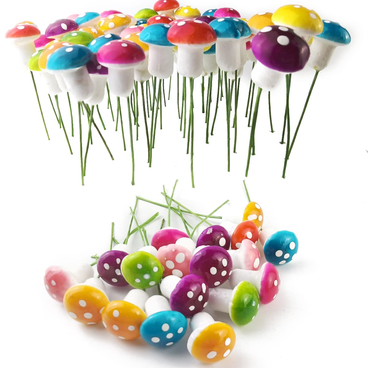 NSBELL foam mushroom purple ideal for whimsical mini landscapes and planter displays.