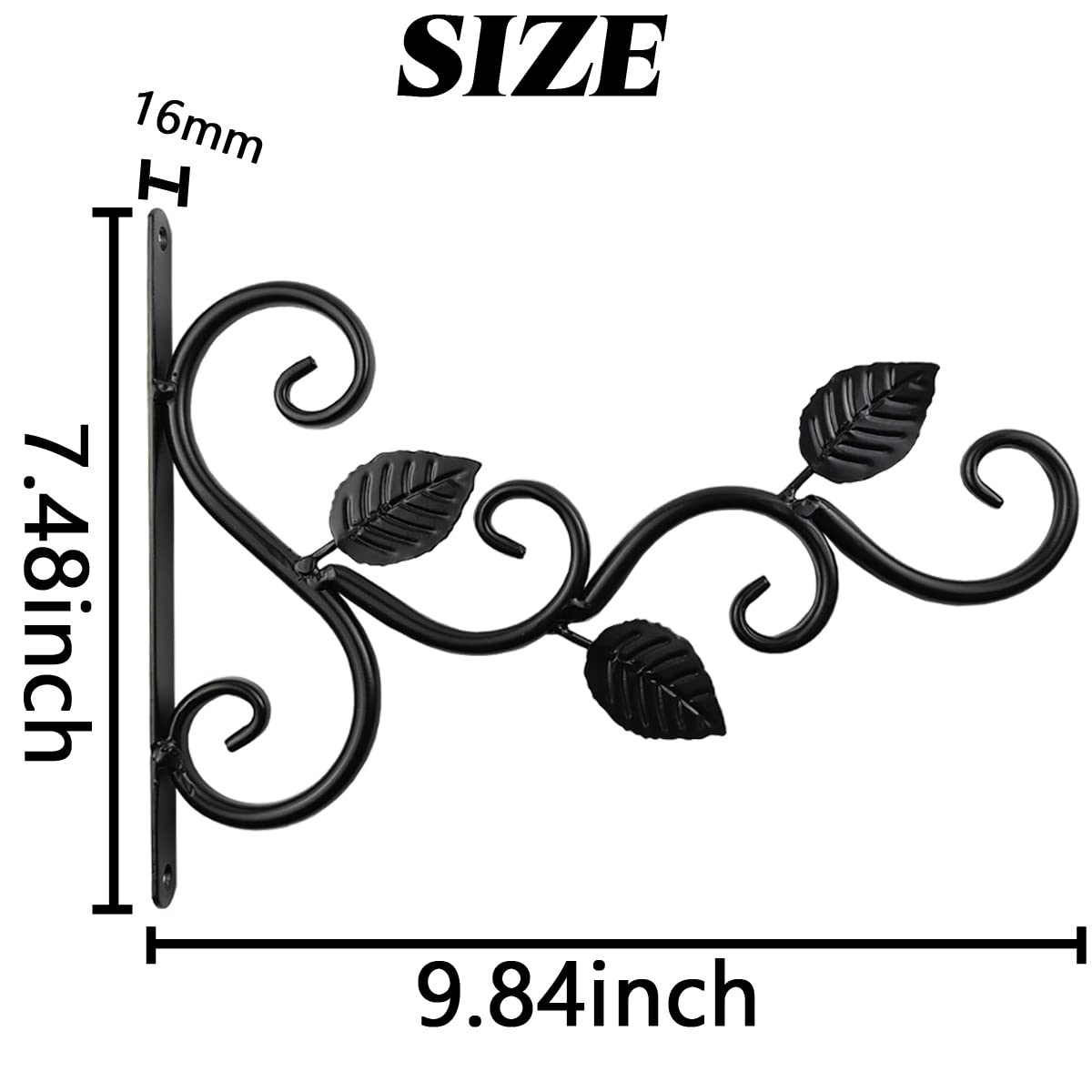NSBELL deck post plant bracket in black for easy outdoor mounting