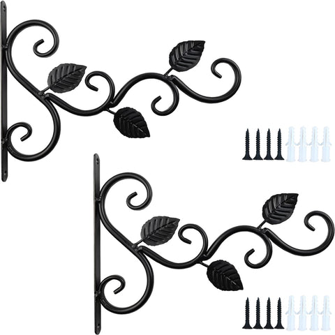 NSBELL plant bracket wall mount in black for sturdy outdoor hanging