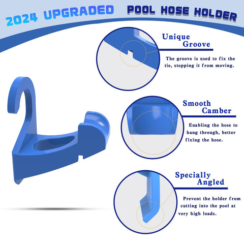 Nsxc pool hose holder features a rounded arch protecting pool walls from contact